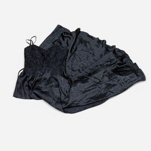 Vintage Blondie Nites Black Beaded Strappy Prom Dress